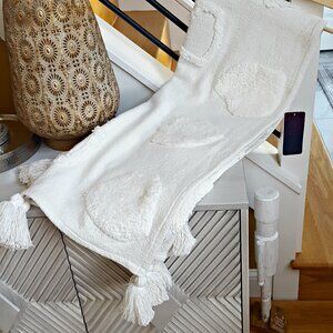 NEW! LUXURY Boho FARMHOUSE Hearts THROW BLANKET